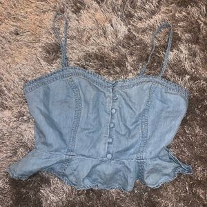 COLLEGE CLEANOUT- Denim Crop Top